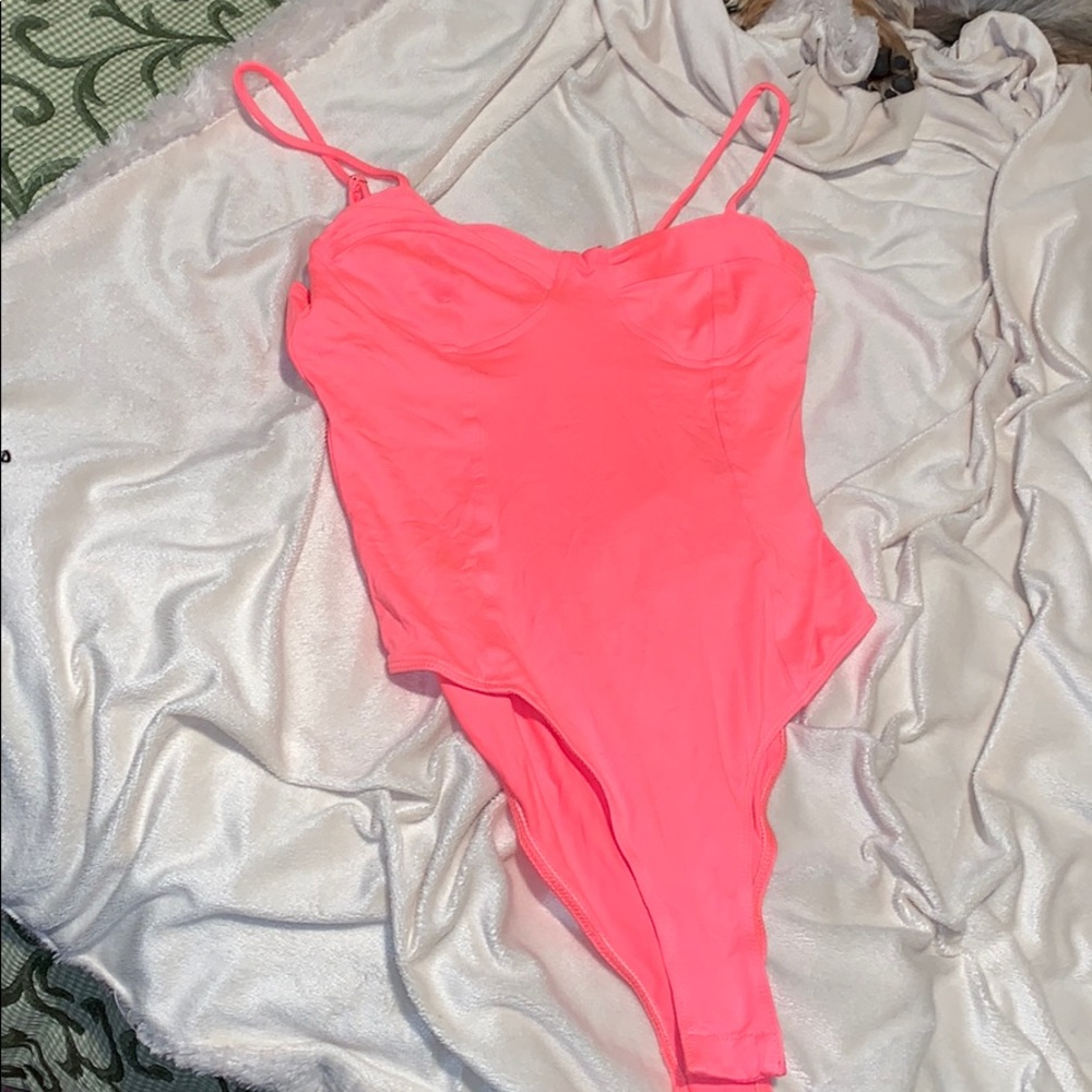 Neon pink bodysuit